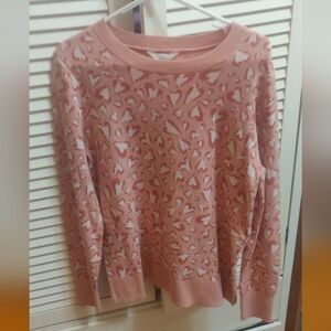 Time And Tru Pink Heart Sweater NWT Valentine's Day